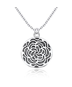 Flower Carved Silver Necklace SPE-3525